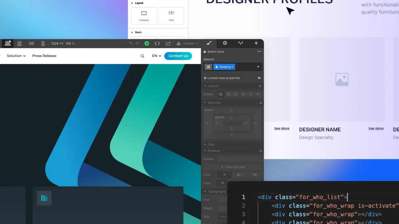 Illustration of full-stack development work