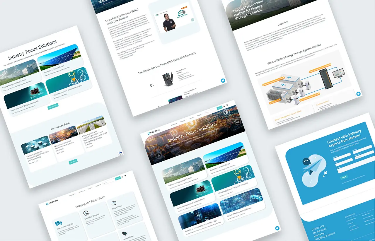Neteon website shown in the named AI revamp case