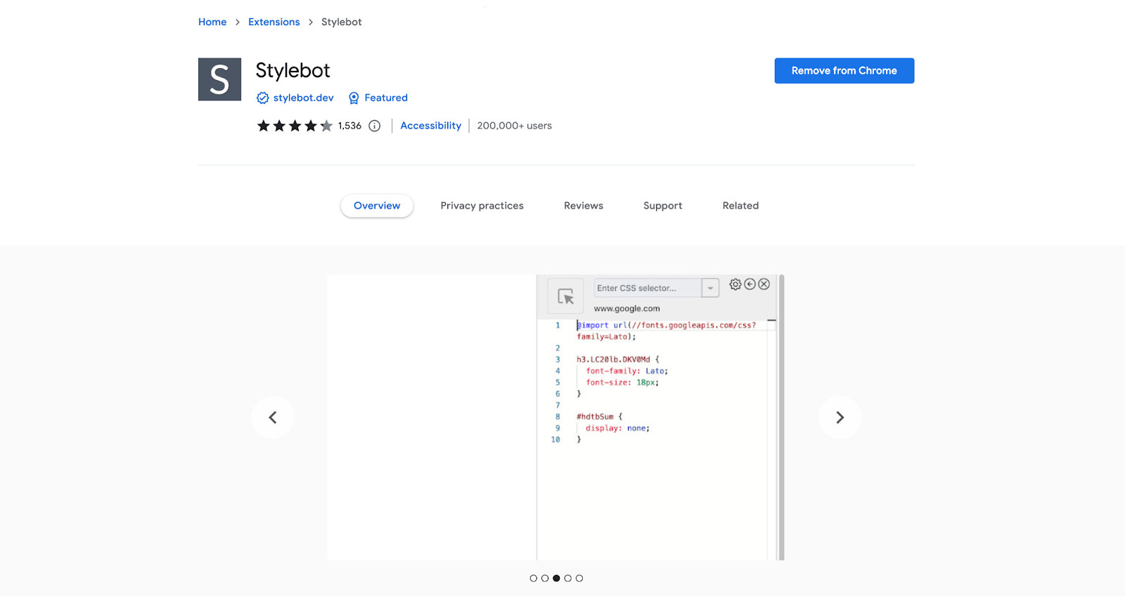 Stylebot - A chome extension CSS editing tool for web developers