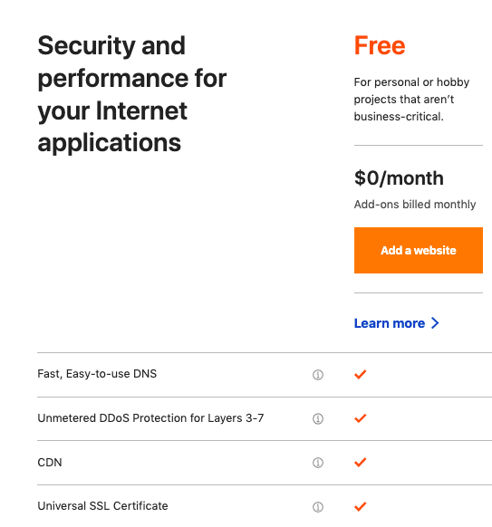 cloudflare free cdn service